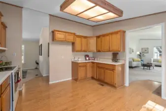 Tons of cabinets in the kitchen