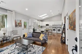 ADU lots of natural light with skylights in the kitchen