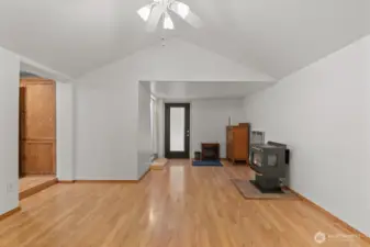 Living room off second primary with natural gas fireplace