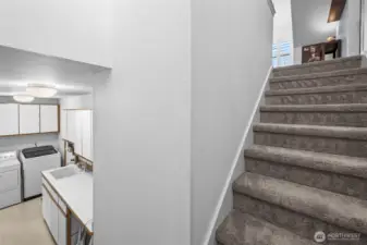 Rear staircase to bonus room