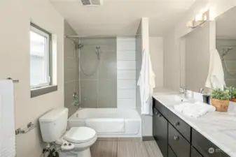 Primary bath with dual sinks