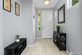 Titled entry with coat closet