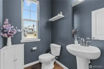 The half bathroom for guests on the main floor of the home.