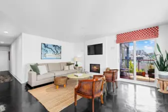 Living room, slider to patio.