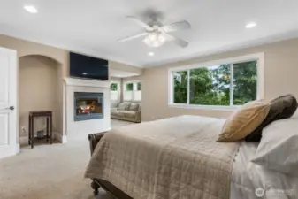 Gas Fireplace in Primary Suite