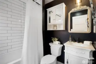 Updated full bath on main floor w/beautiful title