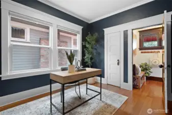 Bedroom on main floor with closet