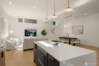 Oversized island, perfect for cooking + gathering.