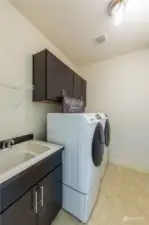 Full size laundry area room with sink.