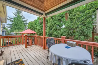 Back covered deck not found with many homes in Seattle.  Enjoy this extended living space just off the great room