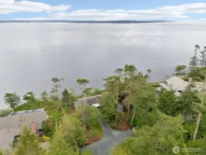 This view is above the house looking toward the beach.