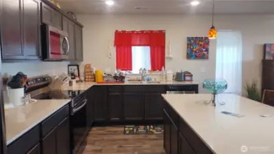 Kitchen has plenty of recessed light fixtures