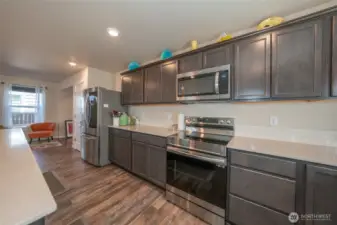 The main level has the great room-open floor plan