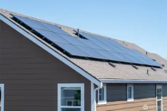 Solar panels on south side roof