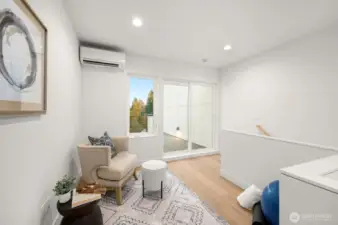 Natural light follows you upstairs to the flexible penthouse level.