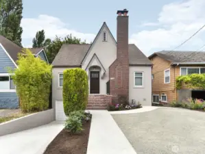 Curb appeal, with new concrete driveway and walkway.