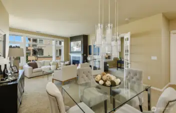 Main living area boasts french doors & lots of natural light