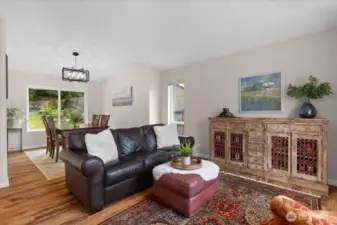 These lovely floors are fuss-free and very hardy. Update light fixtures throughout!