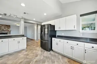 White and bright with fairly new SS appliances
