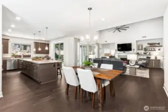 Oversized dining area is adjacent to kitchen and living room.  A perfect flow for living and entertaining.