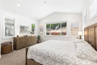 Primary suite also has large windows and a nice private view.