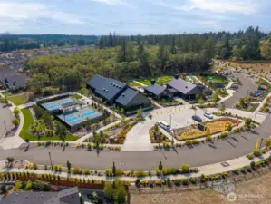 Main Clubhouse buildings contain, pool, hot tub, locker rooms, community kitchen, meeting areas, lounges, game rooms, gym, fitness area.  Outdoor areas with pickleball courts, firepits and gathering spaces, green space, lawn bowling, dog park, social events are ongoinging. A great active 55+ community.