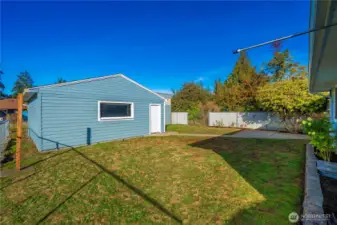 Fenced backyard