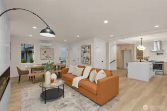 Connected is the dining space- together creating a massive great room that serves as a natural gathering place for residents