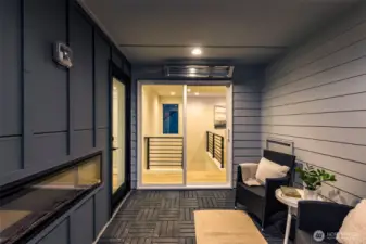 The weather not cooperating? spend the evening on your covered deck featuring an outdoor fireplace & area heater.