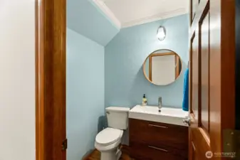 First level half bathroom