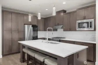 The chef's kitchen isn't just a place to cook; it's the heart of the home.