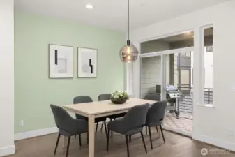 A large dining area, perfect for entertaining, offering the flexibility to host intimate dinners or grand gatherings with ease and elegance.