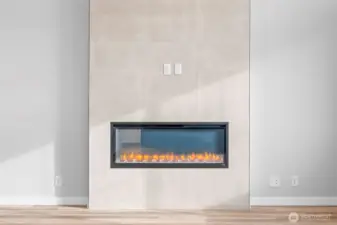 Floor to Ceiling Tile Linear Electric Fireplace