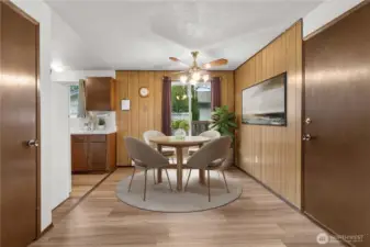 Dining room virtually staged