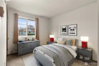 Virtually staged bedroom