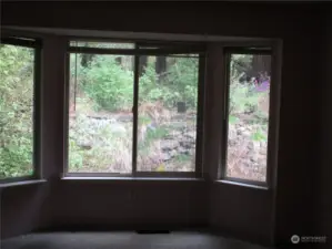 Master bedroom looks out to back yard.