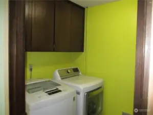 Laundry room with washer and dryer included located off kitchen, furnace is also just behind the door.