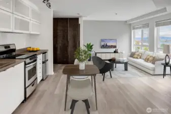 Wake up to stunning sound views in this charming studio condo, where large windows invite in natural light and serene waterfront scenery.