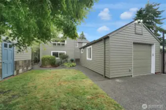 Backyard and garage