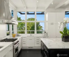 Incredible west facing view from kitchen