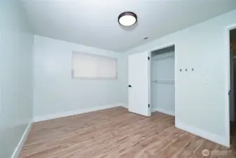 View of large bedroom #3 ready for all your furnishings and walk in closet