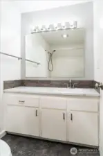 Light and bright updated bathroom.