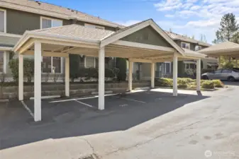 This unit comes with 1 covered parking space #38. Additional parking is out front just steps from the front door.