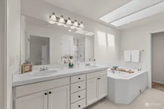 Attached 5pc bathroom with huge skylights