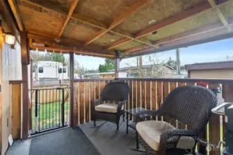 Covered back deck.