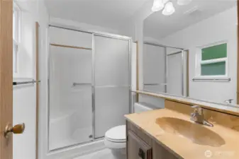 Primary bath with walk in shower.
