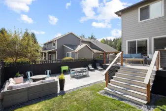 Looking at the patio that was added in 2022 and so perfect for entertaining.