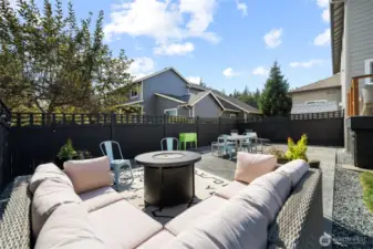 A close up look at the large back patio which is great for the kids, as well as the adults!