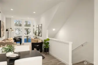 esidential upper floor features window treatments, vinyl flooring, large windows and a minisplit for heating and cooling.
