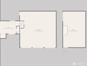 Garage & Bonus Room (Floor Plan) -   Generously sized three-car garage with an additional 422 sq. ft. bonus room above — perfect for a workshop, home gym, or hobby space.